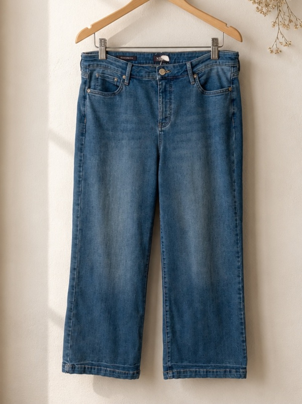 NYDJ Teresa Size 14 Wide Leg Jeans Lift Tuck Medium Wash Stretch Ankle Momcore